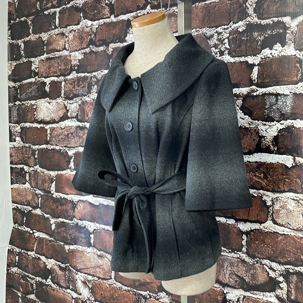Amber Sun Jacket Women's M Medium Grey Black Buttons Collar - Picture 6 of 16